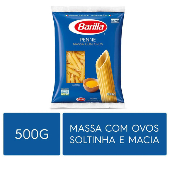 Macarrão Com Ovos Penne Rigate Barilla Pacote 500g